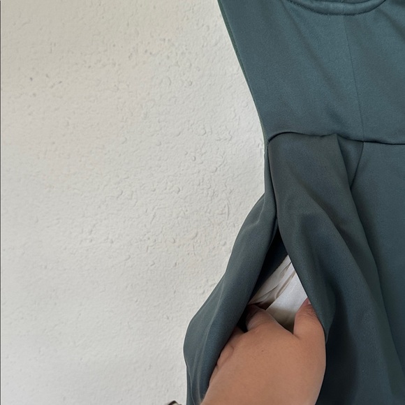 House of CB ‘Mademoiselle’ Forest Green Satin Tulle Midi Dress NWOT XS A-C‎ - Picture 7 of 9